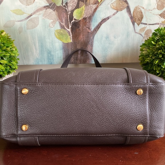 COLE HAAN VILLAGE F05 🤎🩵DARK BROWN🩵🤎 LEATHER SHOULDER SATCHEL BAG 🌟EUC🌟 - Picture 11 of 17